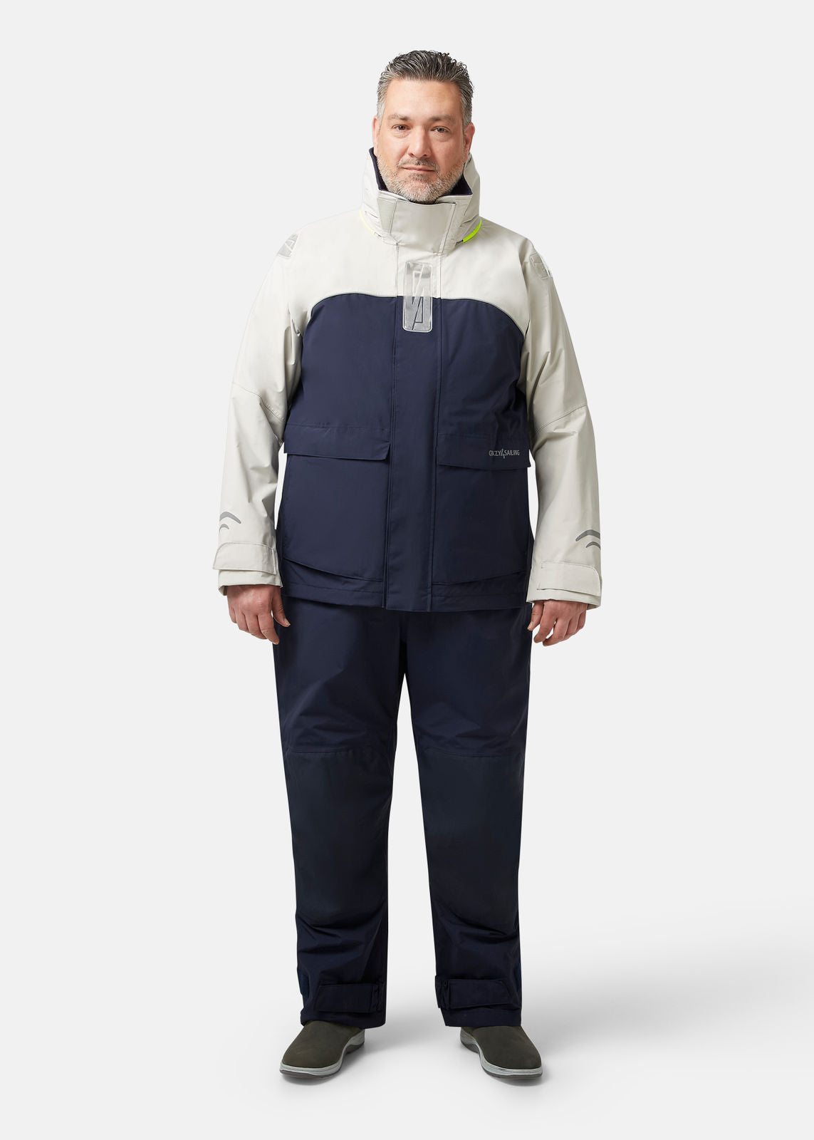 Herren Bergen II Offshore Segeljacke in Sondergrößen Jacken Crazy4Sailing Silber / Navy