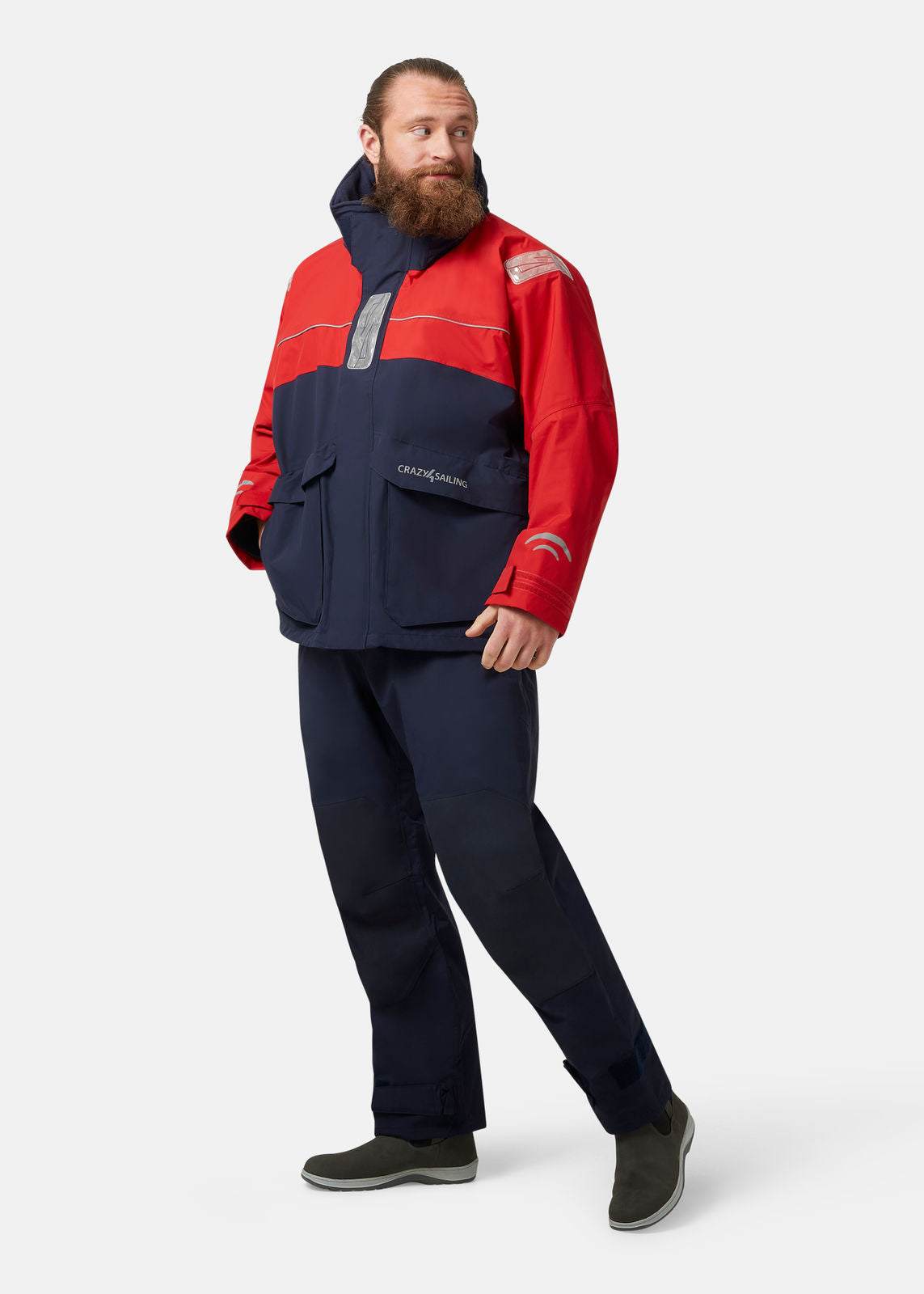 Herren Bergen II Offshore Segeljacke in Sondergrößen Jacken Crazy4Sailing Rot / Navy