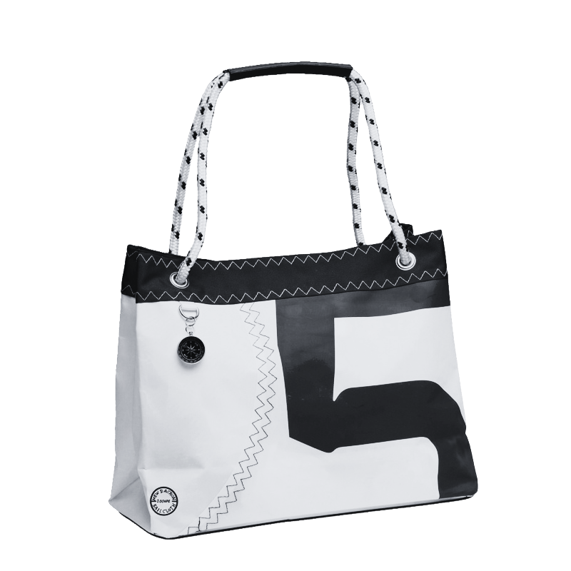 Sea Wave Einkaufsstasche mit Tau Segeltuchtasche Segeltuchtasche Schwarz