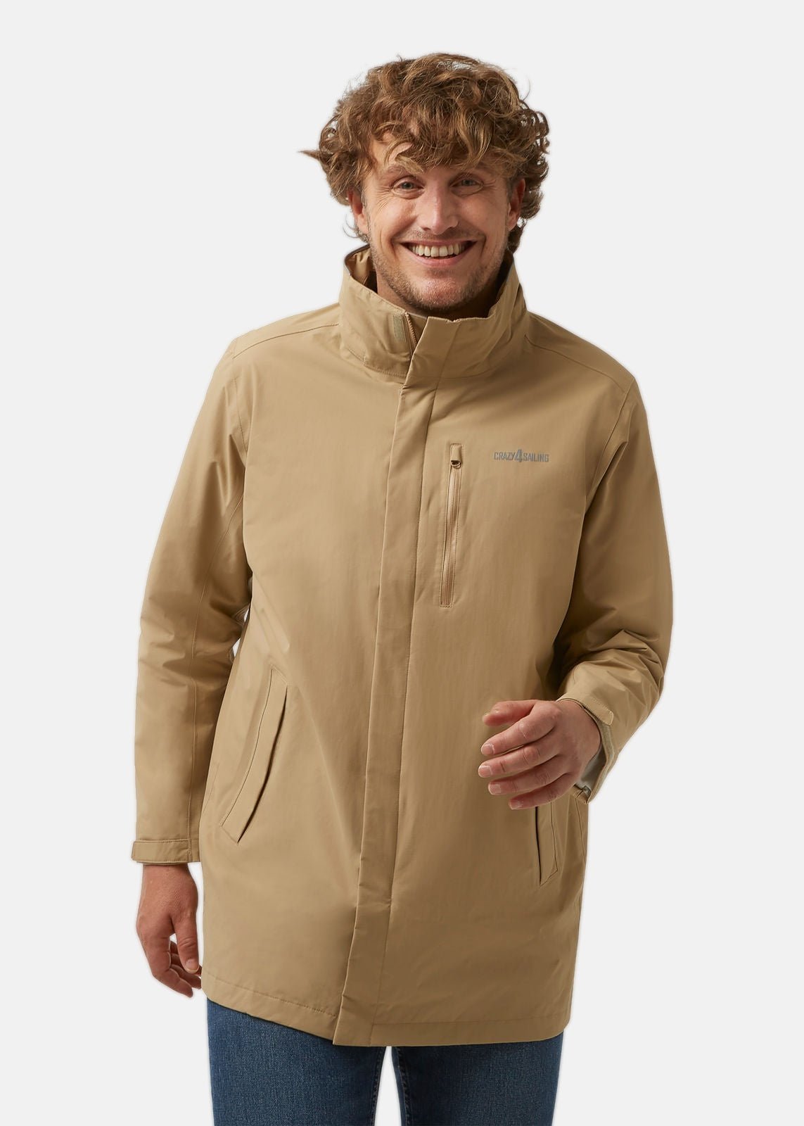Herren Cardiff Langjacke Jacken Crazy4Sailing Beige